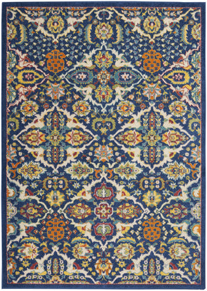 Homeroots 6' X 9' Blue Floral Power Loom Area Rug  Polypropylene 521685