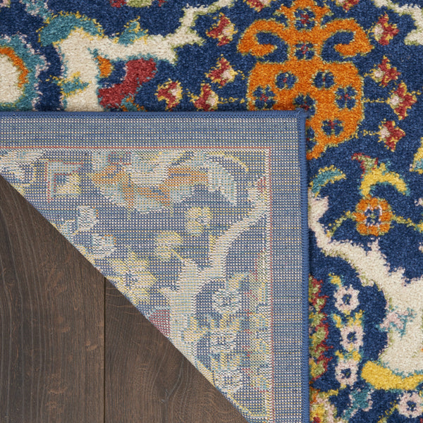 Homeroots 7' X 10' Blue Floral Power Loom Area Rug  Polypropylene 521686