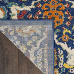 Homeroots 9' X 12' Blue And Yellow Floral Power Loom Area Rug  Polypropylene 521688