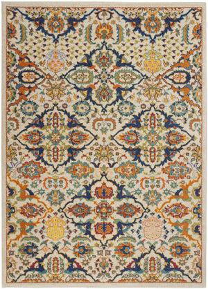 Homeroots 4' X 6' Ivory Floral Power Loom Area Rug - Elegant Design For Living Spaces, Made In Turkey 4' X 6' Polypropylene 521695