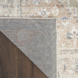 HomeRoots 9' Khaki Oriental Power Loom Area Rug - Distressed Vintage Design, Washable, Perfect for Any Space 9' X 12' 521711