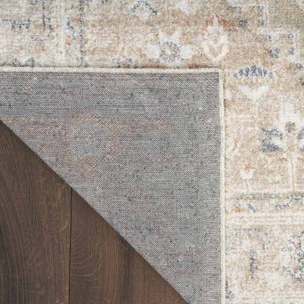 HomeRoots 9' Khaki Oriental Power Loom Area Rug - Distressed Vintage Design, Washable, Perfect for Any Space 9' X 12' 521711