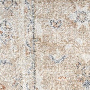 HomeRoots 9' Khaki Oriental Power Loom Area Rug - Distressed Vintage Design, Washable, Perfect for Any Space 9' X 12' 521711