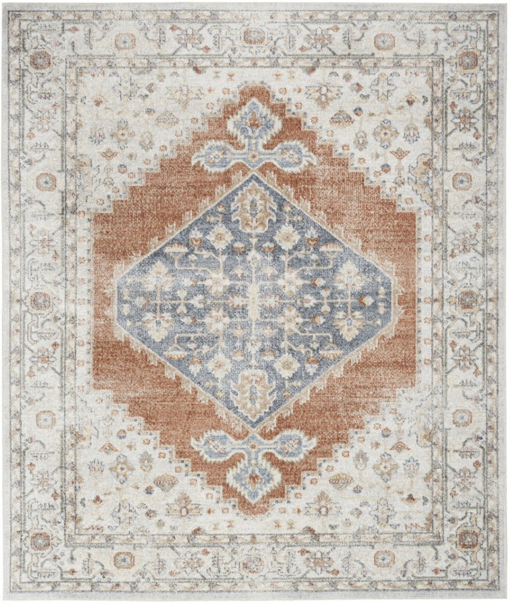 HomeRoots 9' Gray Oriental Power Loom Distressed Area Rug - Timeless Elegance for Modern and Traditional Spaces 9' X 12' 521713