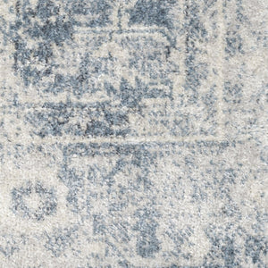 HomeRoots 9' X 12' Elegant Oriental Distressed Area Rug for Timeless Style, Durability, and Easy Maintenance Blue, Ivory 521715