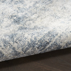 HomeRoots 9' X 12' Elegant Oriental Distressed Area Rug for Timeless Style, Durability, and Easy Maintenance Blue, Ivory 521715