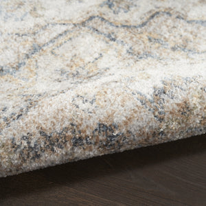 Homeroots 9' X 12' Light Blue Oriental Power Loom Distressed Area Rug  Polyester 521716