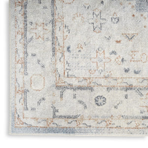 HomeRoots 9' X 12' Elegant Oriental Distressed Area Rug for Timeless Style, Durability, and Easy Maintenance Light Blue 521716