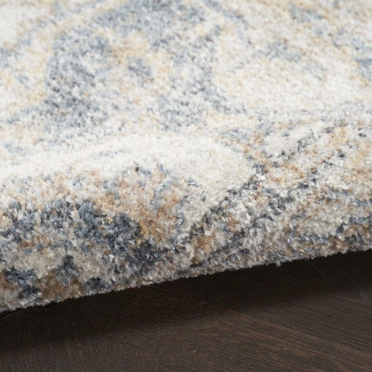 9 X 12 Gray Oriental Polypropylene Area Rug Low Pile for Living and Dining Rooms