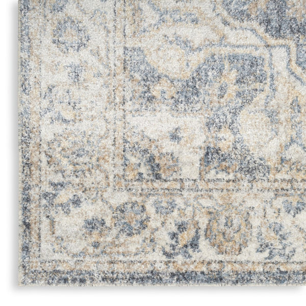 HomeRoots 9' Gray Oriental Power Loom Area Rug - Timeless Elegance for Living Spaces, Durable and Easy Care 9' X 12' 521717