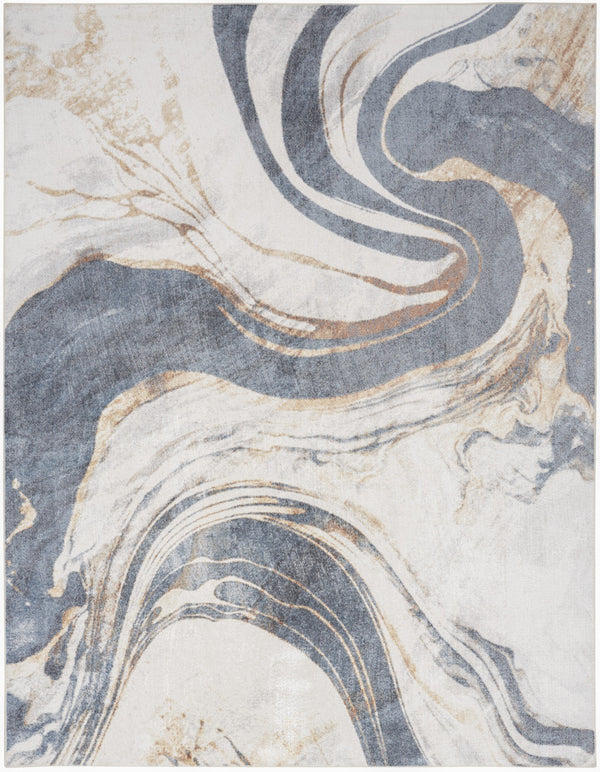 Homeroots 9' X 12' Gray Oriental Power Loom Area Rug  Polyester 521717