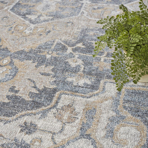 HomeRoots 9' Gray Oriental Power Loom Area Rug - Timeless Elegance for Living Spaces, Durable and Easy Care 9' X 12' 521717