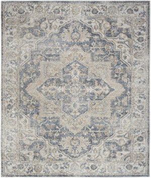 HomeRoots 9' Gray Oriental Power Loom Area Rug - Timeless Elegance for Living Spaces, Durable and Easy Care 9' X 12' 521717