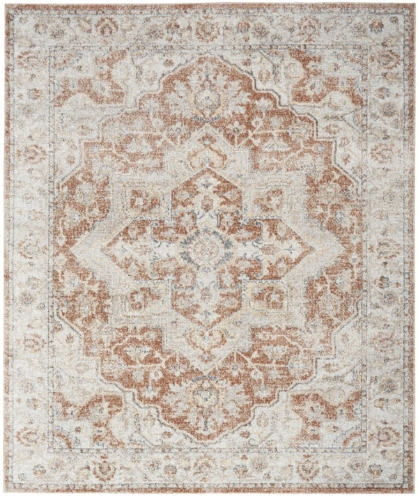 HomeRoots 9' X 12' Timeless Oriental Power Loom Area Rug for Elegant Living Spaces and Easy Maintenance Gold 521719