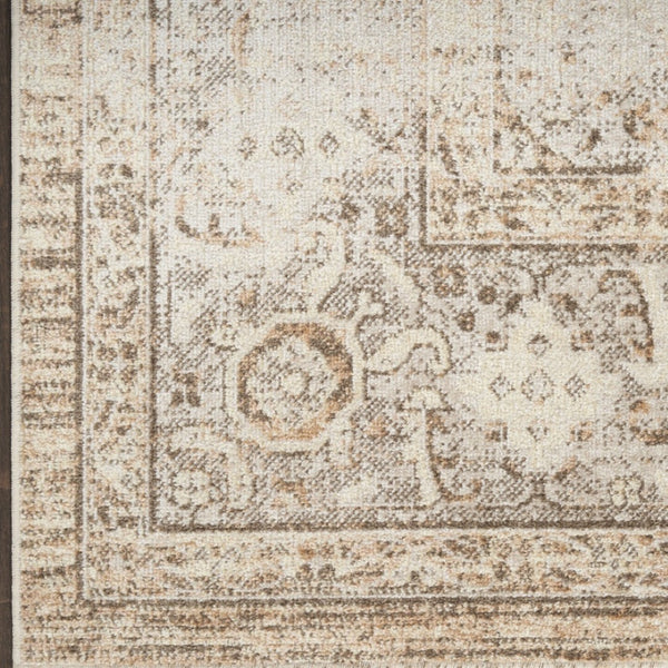 HomeRoots 9' X 12' Timeless Oriental Power Loom Area Rug for Elegant Living Spaces and Easy Maintenance Beige, Ivory 521720