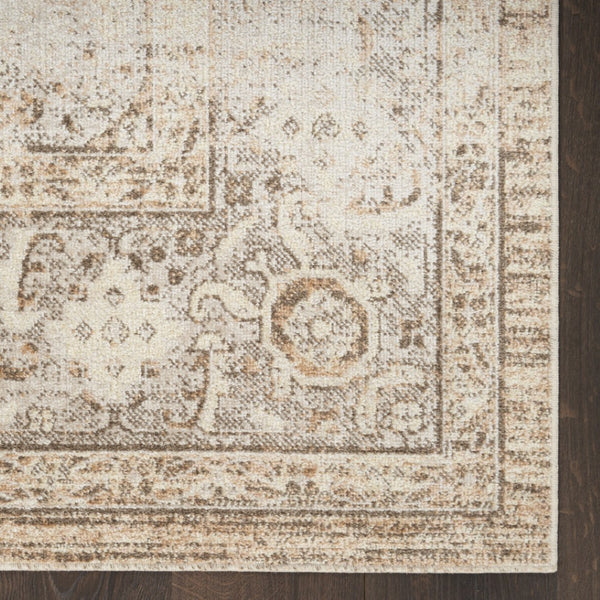HomeRoots 9' X 12' Timeless Oriental Power Loom Area Rug for Elegant Living Spaces and Easy Maintenance Beige, Ivory 521720