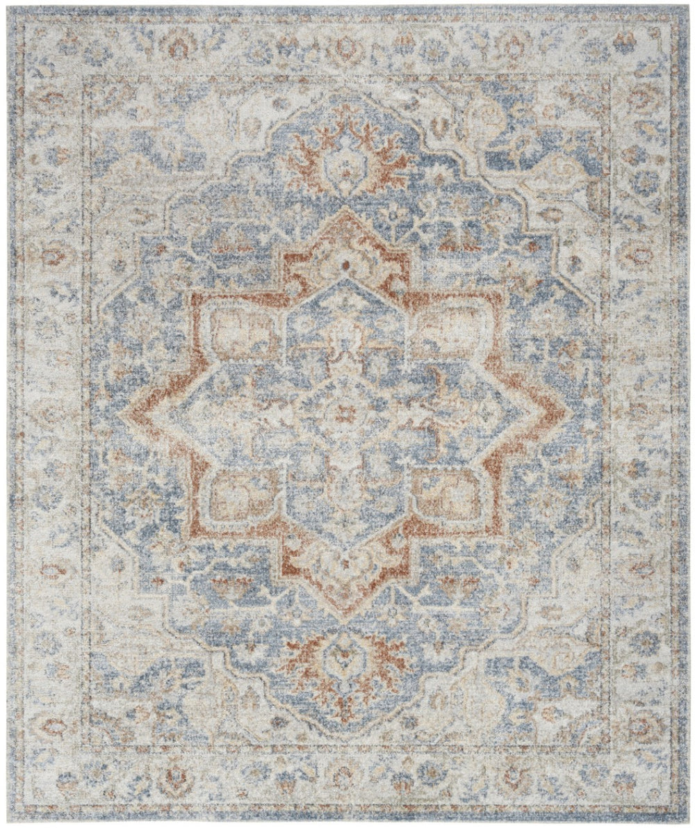 HomeRoots 9' X 12' Gray Oriental Power Loom Area Rug - Stylish Low-Pile Design for Elegant Living Spaces 521721