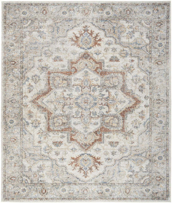 HomeRoots 9' Gray Oriental Power Loom Area Rug - Elegant Design for Cozy Living Spaces & Durability Guaranteed 9' X 12' 521722