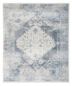 Homeroots 12' Blue Oriental Power Loom Distressed Washable Runner Rug - Elegant Home Decor For Cozy Spaces  Polyester 521730