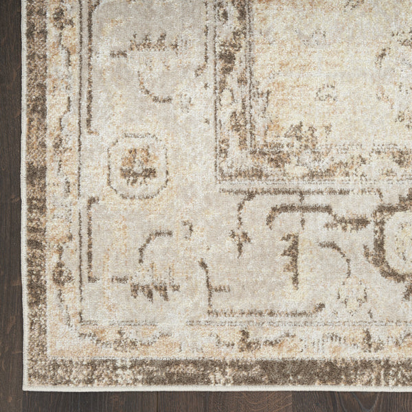 Homeroots 5' X 7' Sage Oriental Power Loom Distressed Washable Area Rug  Polyester 521732