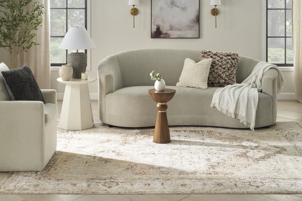 Homeroots 5' X 7' Sage Oriental Power Loom Distressed Washable Area Rug  Polyester 521732