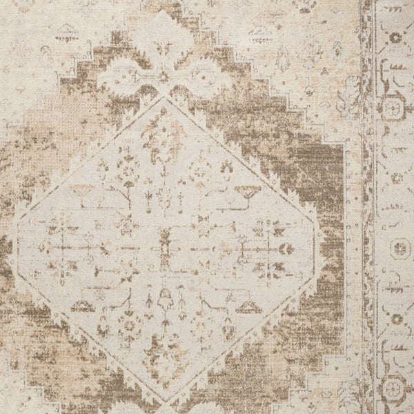 Homeroots 5' X 7' Sage Oriental Power Loom Distressed Washable Area Rug  Polyester 521732