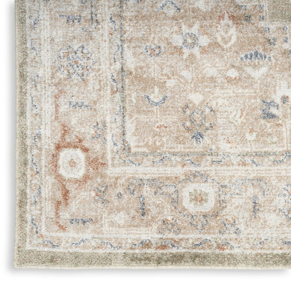 HomeRoots 9' Khaki Oriental Power Loom Area Rug - Distressed Vintage Design, Washable, Perfect for Any Space 8' X 10' 521733