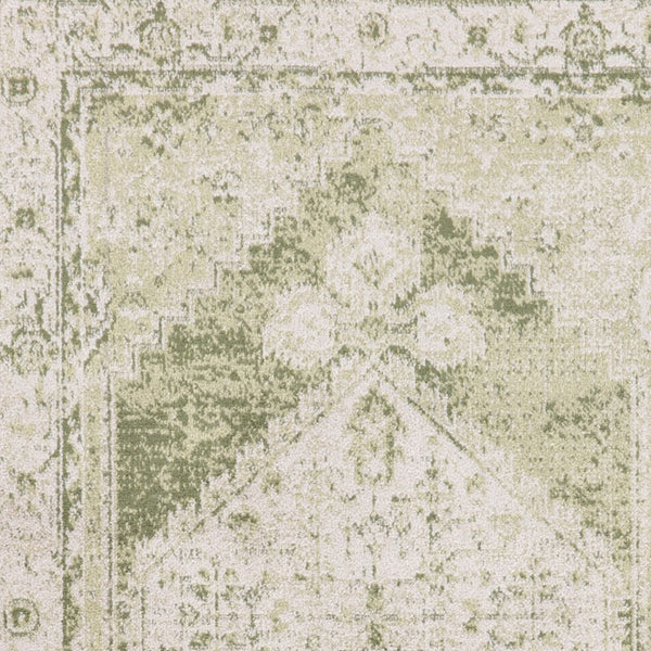 Homeroots 8' X 10' Sage Oriental Power Loom Distressed Washable Area Rug  Polyester 521733