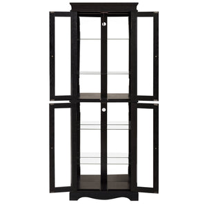 English Elm Lighted Curio Display Cabinet - Elegant Glass Storage With Ambient Lighting For Wine, Toys & More W2275P292640