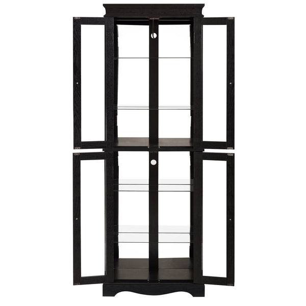 English Elm Lighted Curio Display Cabinet - Elegant Glass Storage With Ambient Lighting For Wine, Toys & More W2275P292640