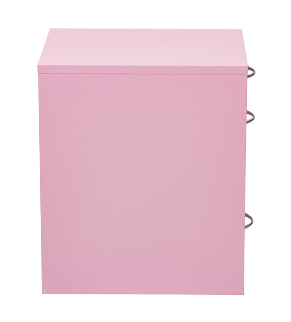 OSP Home Furnishings 22" Pencil, Box, File Cabinet Pink