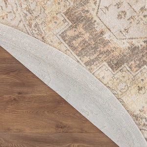 Homeroots 7' X 9' Sage Oriental Power Loom Distressed Washable Area Rug  Polyester 521735