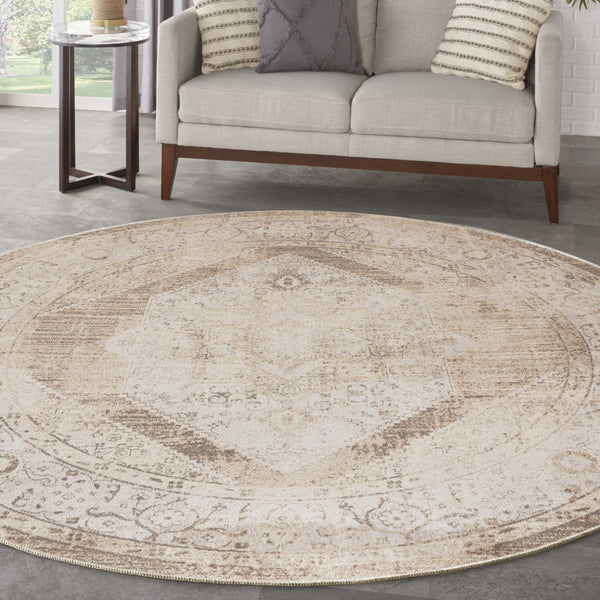 Homeroots 7' X 9' Sage Oriental Power Loom Distressed Washable Area Rug  Polyester 521735