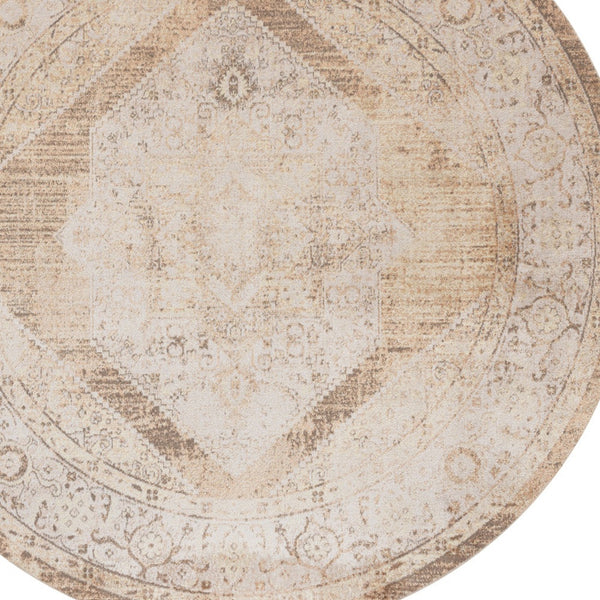 Homeroots 7' X 9' Sage Oriental Power Loom Distressed Washable Area Rug  Polyester 521735