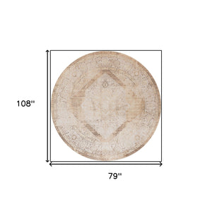 Homeroots 7' X 9' Sage Oriental Power Loom Distressed Washable Area Rug  Polyester 521735