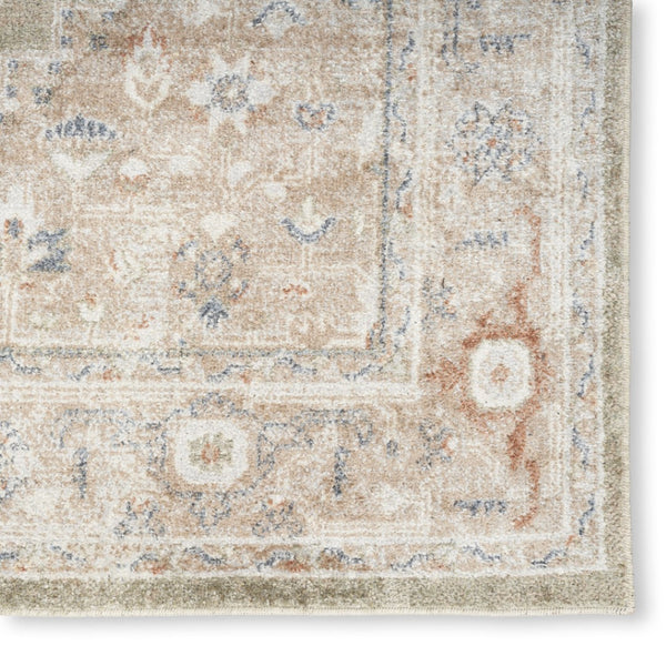 HomeRoots 7' Elegant Sage Oriental Power Loom Distressed Area Rug for Timeless Style & Easy Maintenance 7' X 9' 521735