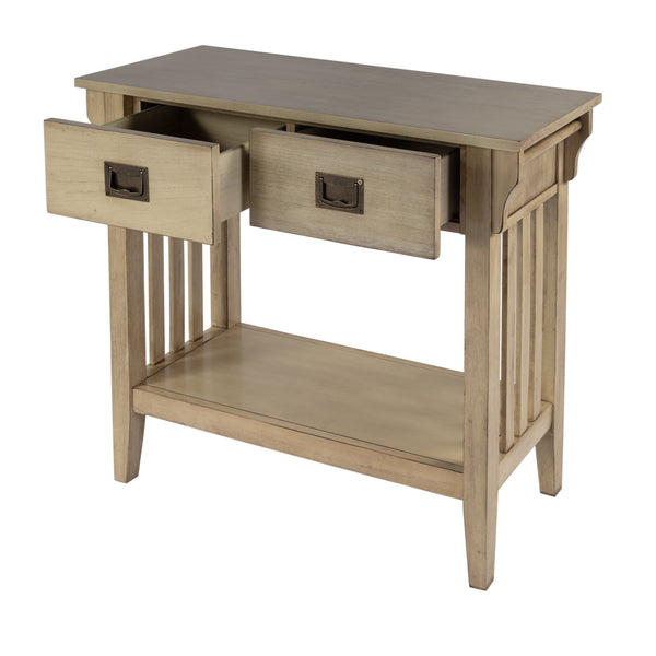 Butler Specialty Larina Stylish Rectangular Console Table With 2 Storage Drawers And Open Shelf For Versatile Spaces Beige Poplar Wood,Fiberboard,Cherry Veneer 5217424-butler