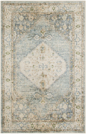 Homeroots 7' X 9' Gray Oriental Power Loom Distressed Washable Area Rug  Polyester 521745