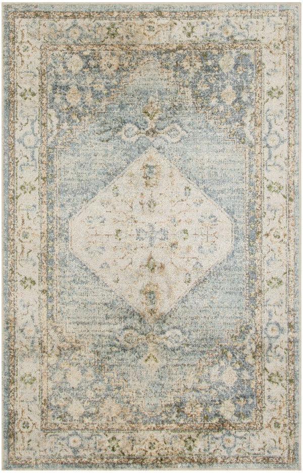 Homeroots 7' X 9' Gray Oriental Power Loom Distressed Washable Area Rug  Polyester 521745