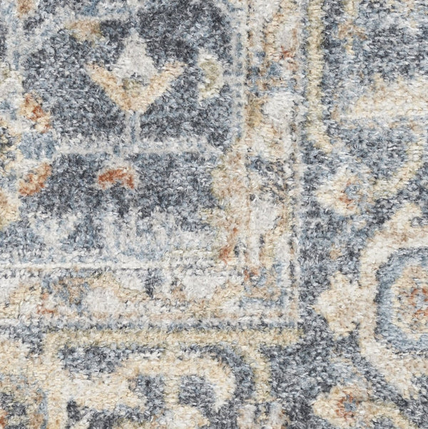 HomeRoots 7' Gray Oriental Power Loom Distressed Area Rug - Timeless Design, Washable & Easy Care for Any Room 7' X 9' 521745