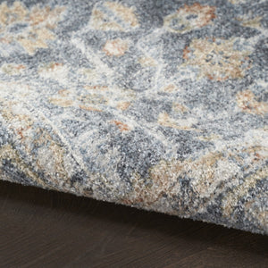 HomeRoots 7' Gray Oriental Power Loom Distressed Area Rug - Timeless Design, Washable & Easy Care for Any Room 7' X 9' 521745
