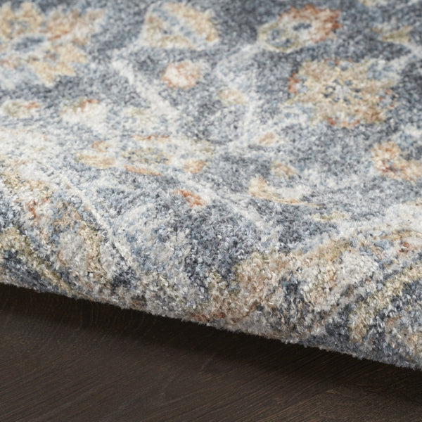 HomeRoots 7' Gray Oriental Power Loom Distressed Area Rug - Timeless Design, Washable & Easy Care for Any Room 7' X 9' 521745