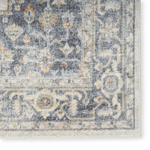 HomeRoots 7' Gray Oriental Power Loom Distressed Area Rug - Timeless Design, Washable & Easy Care for Any Room 7' X 9' 521745