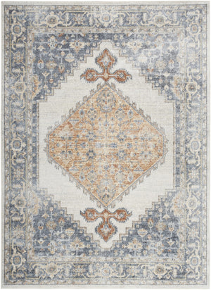 HomeRoots 7' Gray Oriental Power Loom Distressed Area Rug - Timeless Design, Washable & Easy Care for Any Room 7' X 9' 521745