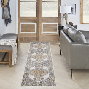 Homeroots 12' Gray Oriental Power Loom Distressed Washable Runner Rug - Elegant Design For Cozy Spaces  Polyester 521746