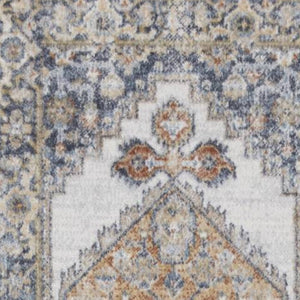 Homeroots 12' Gray Oriental Power Loom Distressed Washable Runner Rug - Elegant Design For Cozy Spaces  Polyester 521746