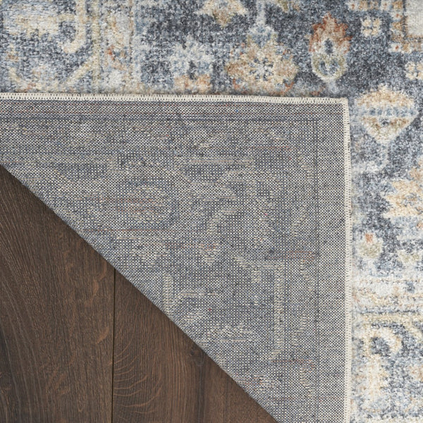 Homeroots 12' Gray Oriental Power Loom Distressed Washable Runner Rug - Elegant Design For Cozy Spaces  Polyester 521746