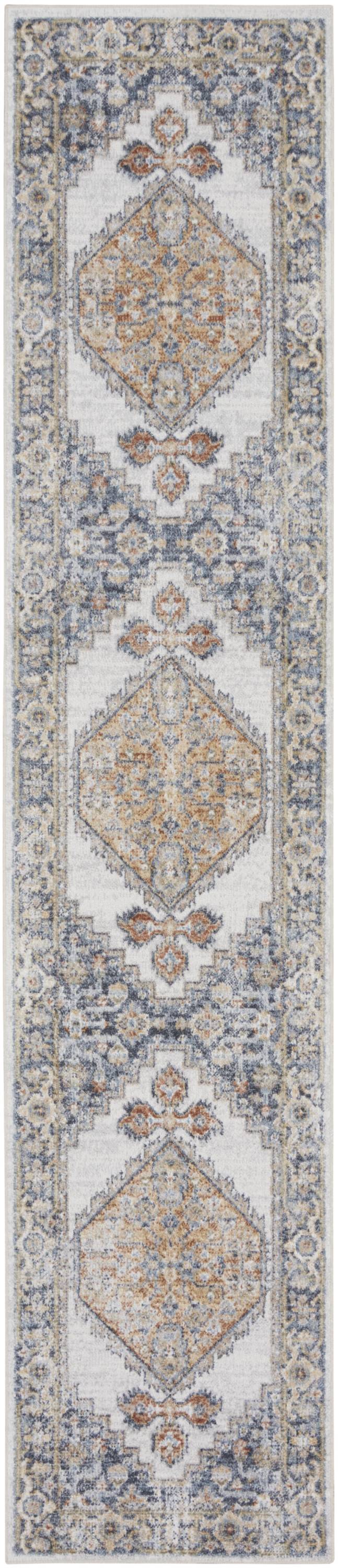 Homeroots 12' Gray Oriental Power Loom Distressed Washable Runner Rug - Elegant Design For Cozy Spaces  Polyester 521746