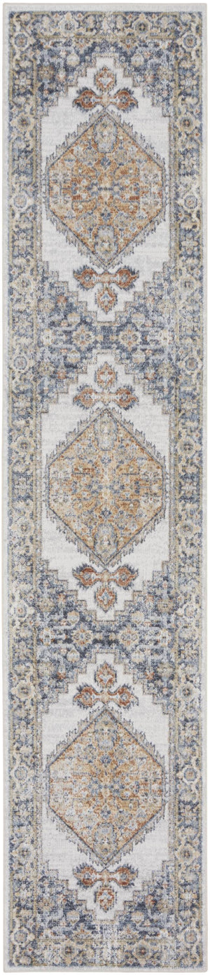 Homeroots 12' Gray Oriental Power Loom Distressed Washable Runner Rug - Elegant Design For Cozy Spaces  Polyester 521746