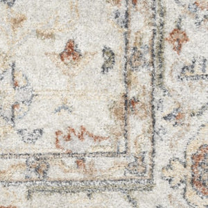 Homeroots 12' Gray And Ivory Washable Runner Rug - Durable, Elegant Distressed Design For Hallways & More  Polyester 521747